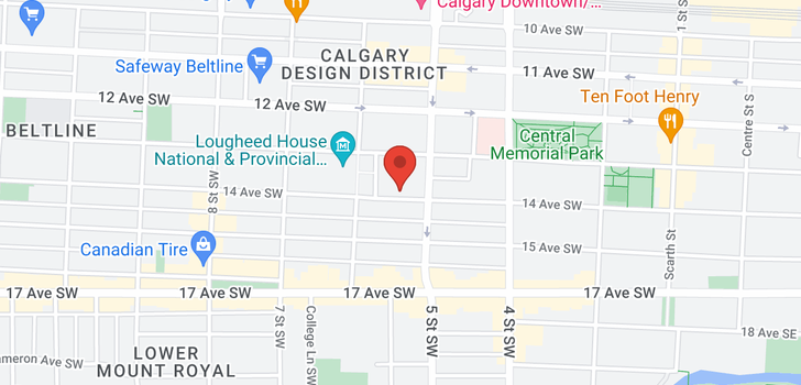 map of 1011 626 14 Avenue SW